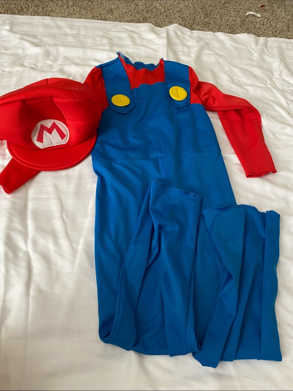Kids Blue and Red Super Plumber Costume with Red Cap